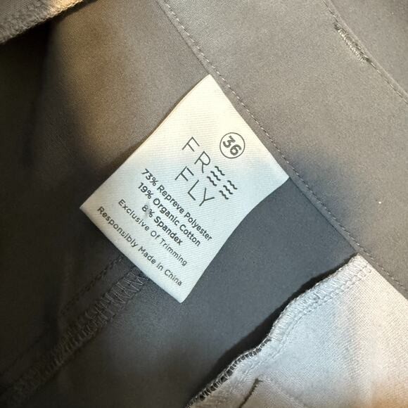 Free Fly Shorts Mens 36 Gray Chino Flat Front Casual‎ Lightweight Pockets Flaw - Picture 10 of 10